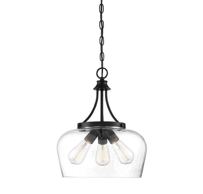 Savoy House 7-4034-3-BK Three Light Pendant, Black