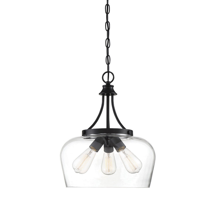 Savoy House 7-4034-3-BK Three Light Pendant, Black