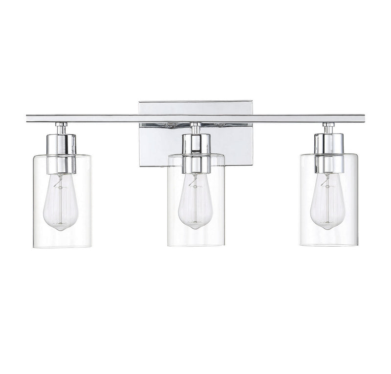 Savoy House 8-2149-3-11 Three Light Bath Bar, Polished Chrome