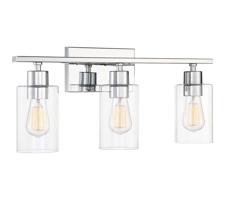 Savoy House 8-2149-3-11 Three Light Bath Bar, Polished Chrome