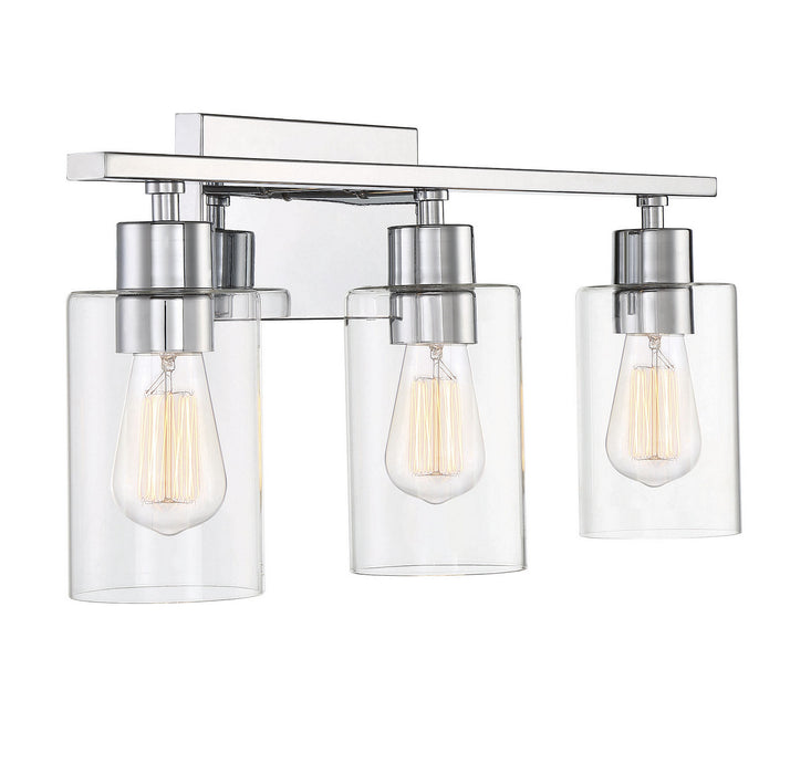 Savoy House 8-2149-3-11 Three Light Bath Bar, Polished Chrome