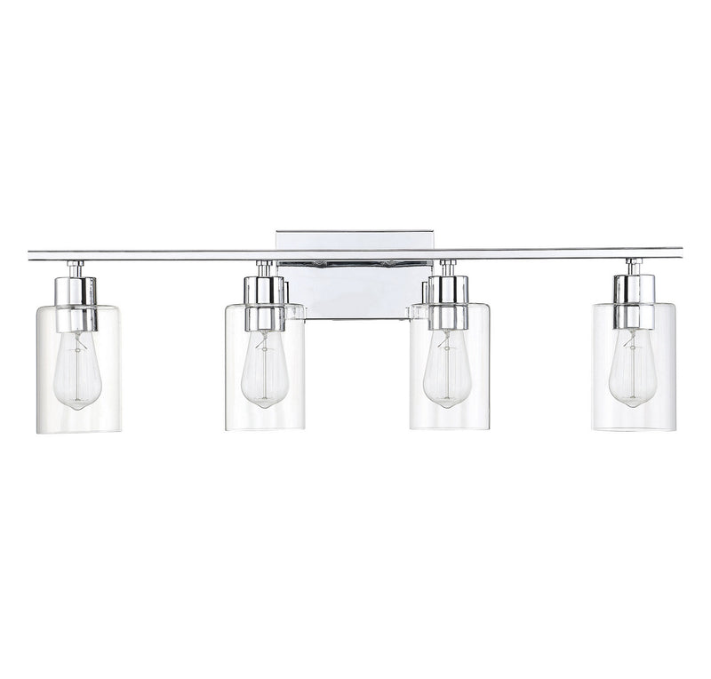 Savoy House 8-2149-4-11 Four Light Bath Bar, Polished Chrome