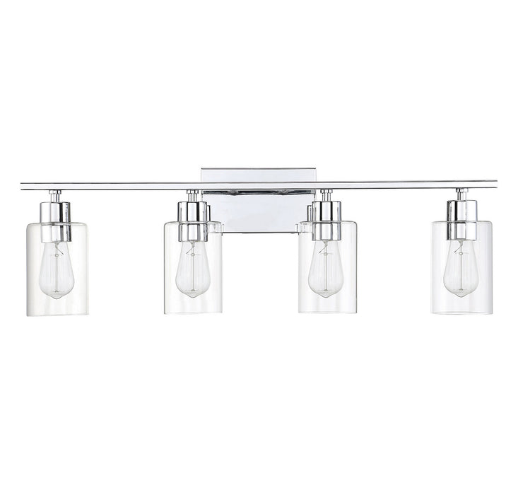 Savoy House 8-2149-4-11 Four Light Bath Bar, Polished Chrome