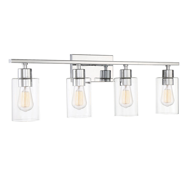 Savoy House 8-2149-4-11 Four Light Bath Bar, Polished Chrome