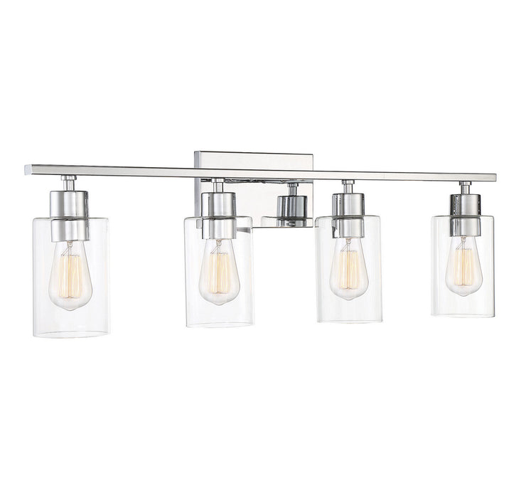 Savoy House 8-2149-4-11 Four Light Bath Bar, Polished Chrome