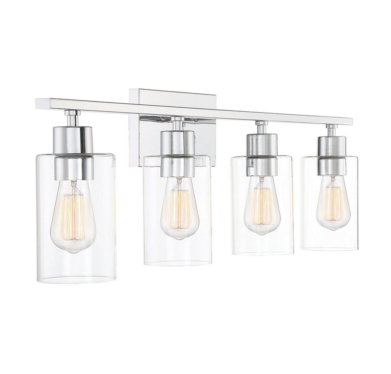 Savoy House 8-2149-4-11 Four Light Bath Bar, Polished Chrome