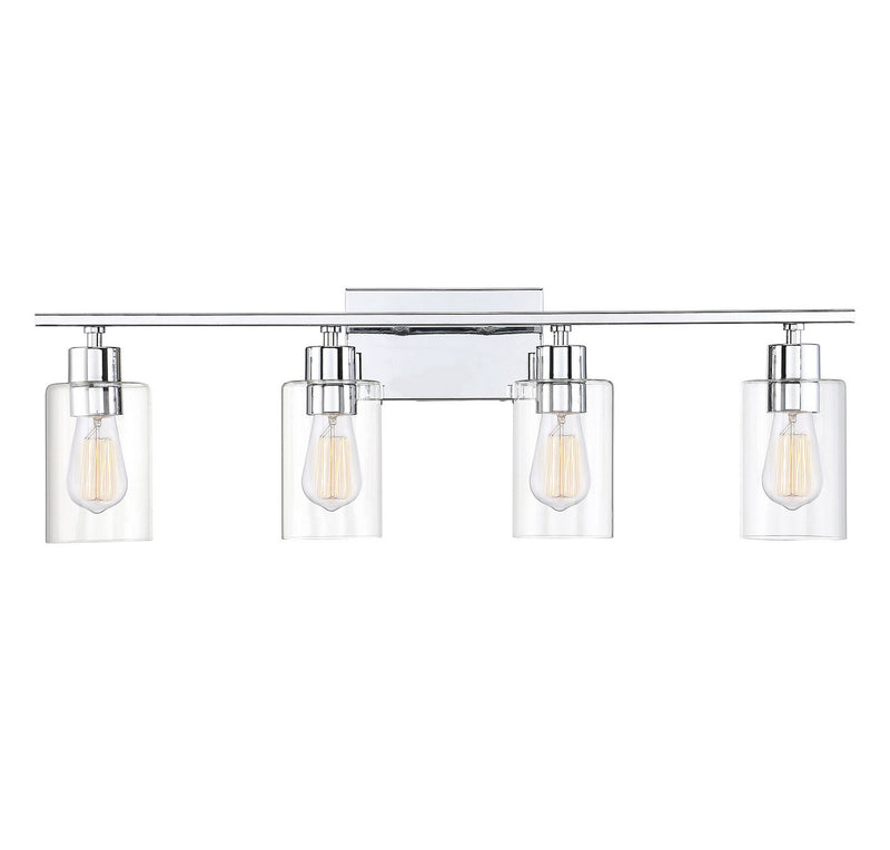 Savoy House 8-2149-4-11 Four Light Bath Bar, Polished Chrome