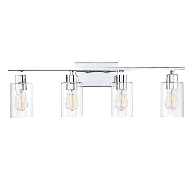 Savoy House 8-2149-4-11 Four Light Bath Bar, Polished Chrome