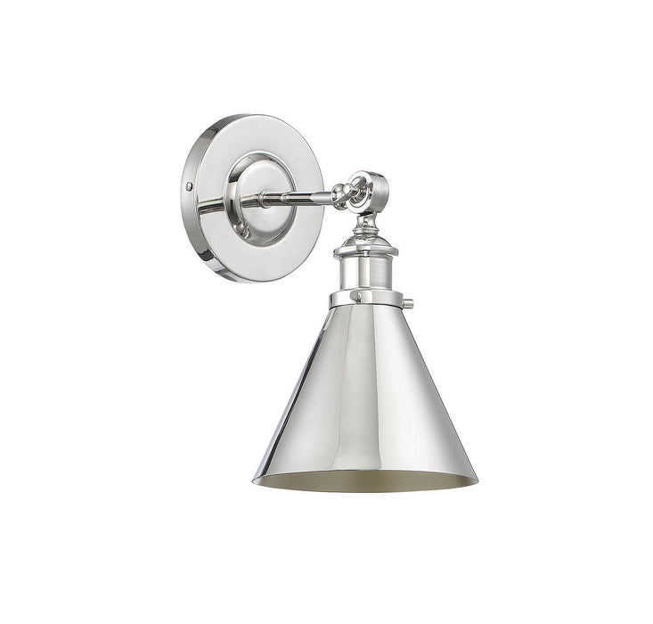 Savoy House 9-0901-1-109 One Light Wall Sconce, Polished Nickel