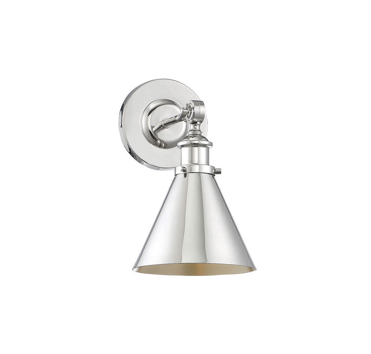Savoy House 9-0901-1-109 One Light Wall Sconce, Polished Nickel