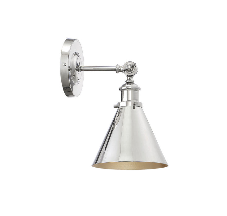 Savoy House 9-0901-1-109 One Light Wall Sconce, Polished Nickel