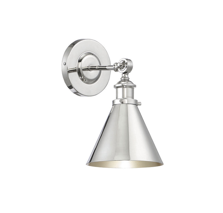 Savoy House 9-0901-1-109 One Light Wall Sconce, Polished Nickel