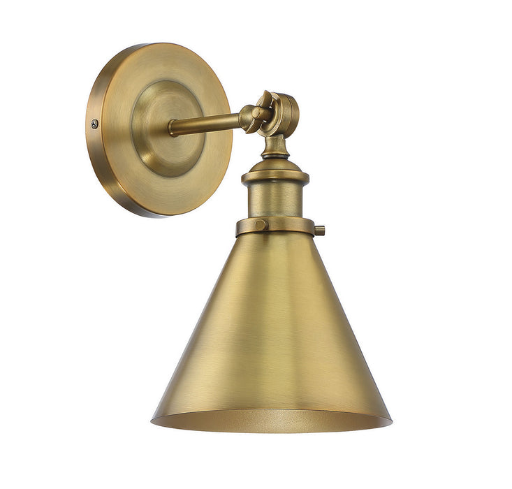Savoy House 9-0901-1-322 One Light Wall Sconce, Warm Brass