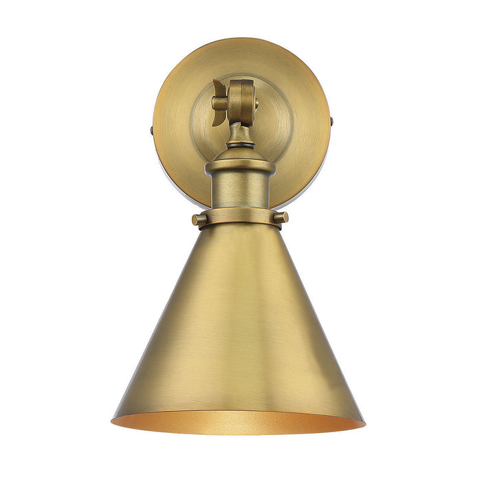 Savoy House 9-0901-1-322 One Light Wall Sconce, Warm Brass