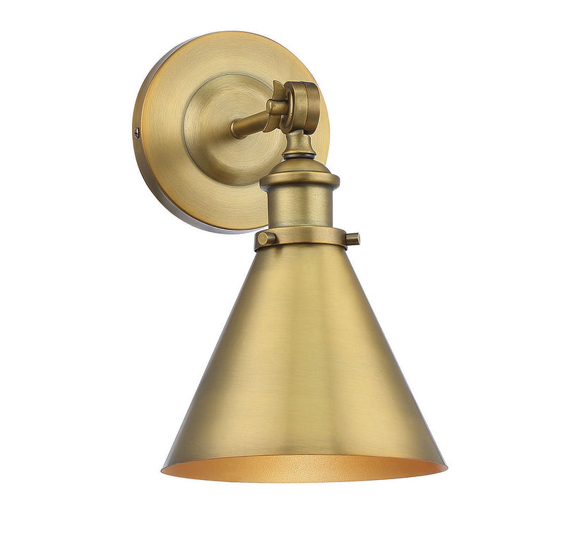 Savoy House 9-0901-1-322 One Light Wall Sconce, Warm Brass