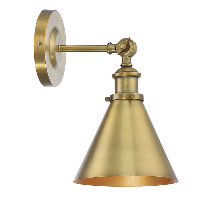 Savoy House 9-0901-1-322 One Light Wall Sconce, Warm Brass