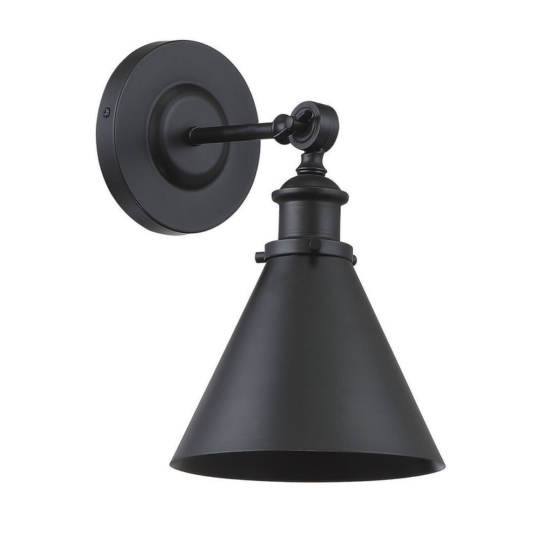 Savoy House 9-0901-1-89 One Light Wall Sconce, Matte Black