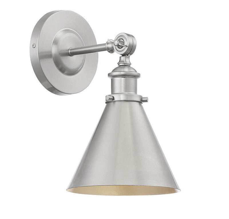 Savoy House 9-0901-1-SN One Light Wall Sconce, Satin Nickel