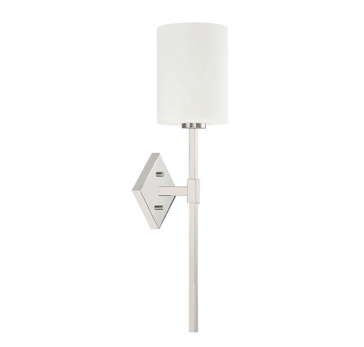 Savoy House 9-0902-1-109 One Light Wall Sconce, Polished Nickel