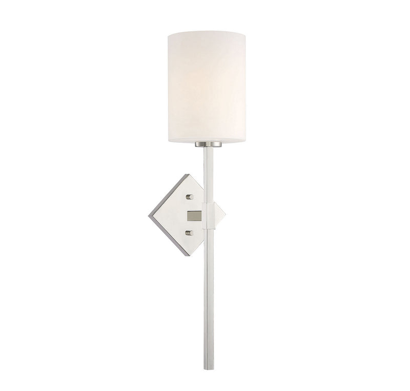 Savoy House 9-0902-1-109 One Light Wall Sconce, Polished Nickel