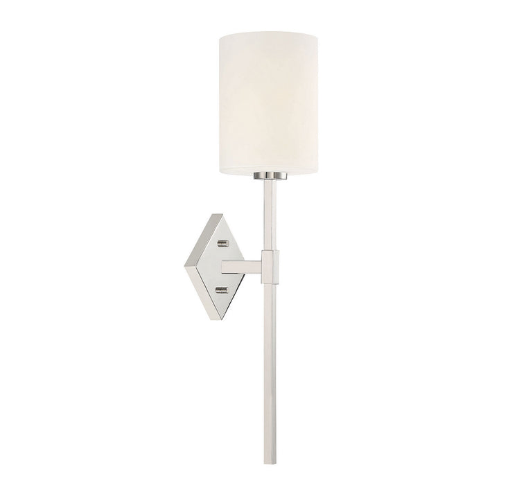 Savoy House 9-0902-1-109 One Light Wall Sconce, Polished Nickel