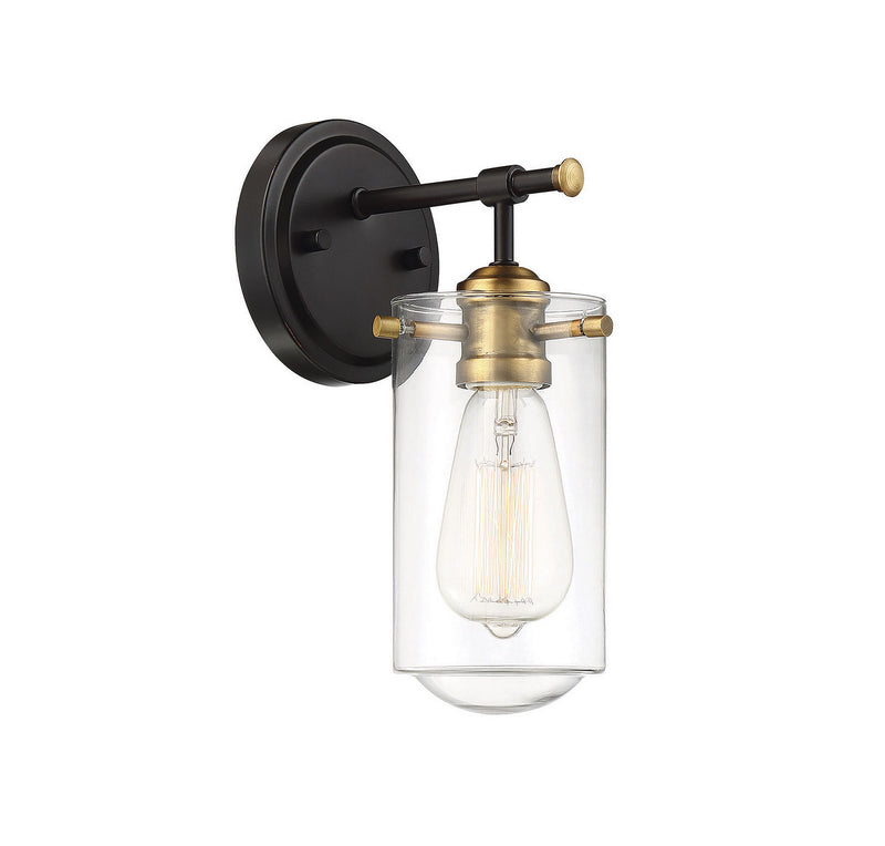 Savoy House 9-2262-1-79 One Light Wall Sconce, English Bronze and Warm Brass