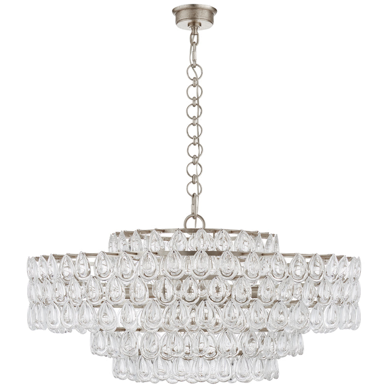 Visual Comfort Signature ARN 5174BSL-CG 12 Light Chandelier, Burnished Silver Leaf
