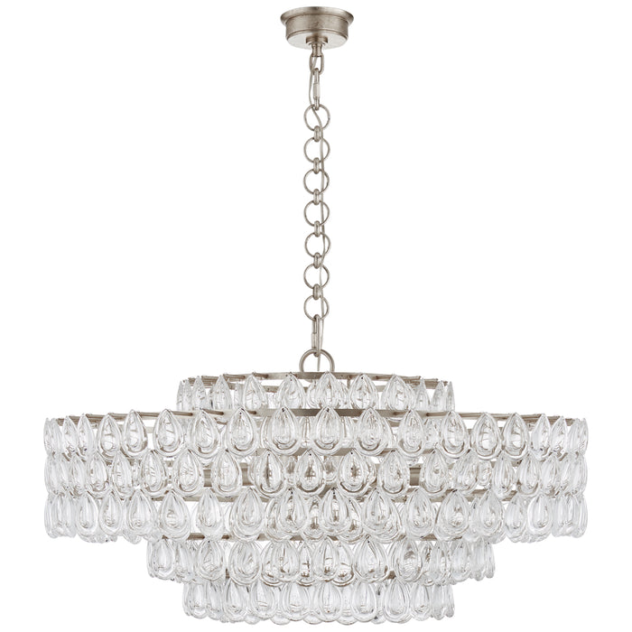 Visual Comfort Signature ARN 5174BSL-CG 12 Light Chandelier, Burnished Silver Leaf