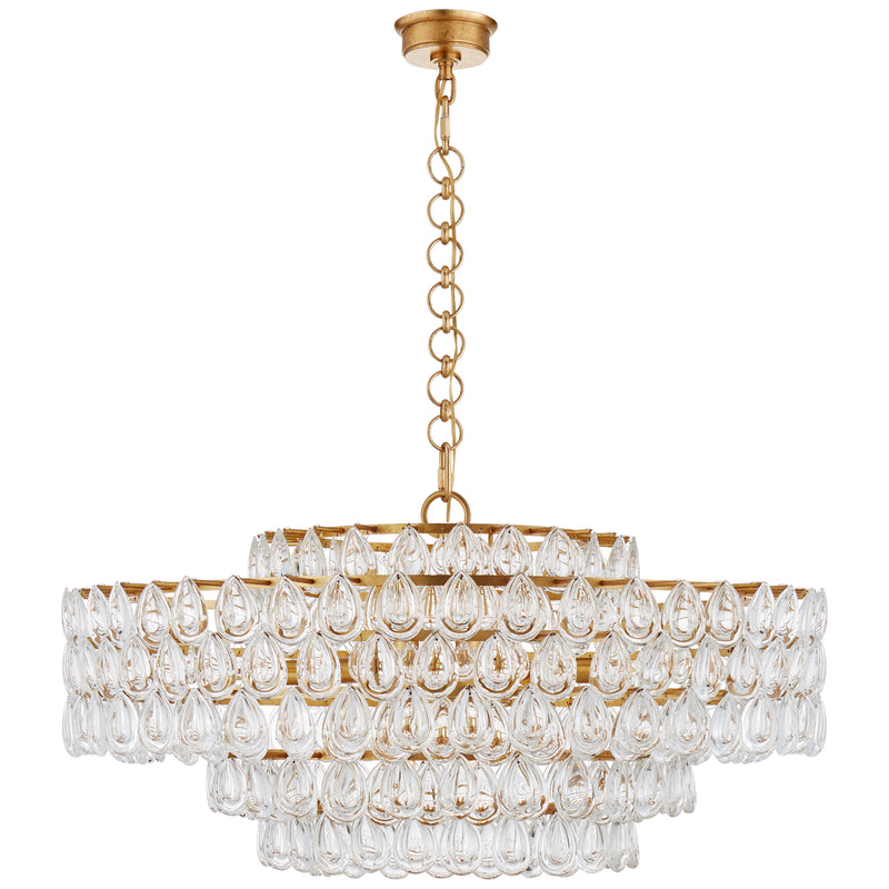Visual Comfort Signature ARN 5174G-CG 12 Light Chandelier, Gild
