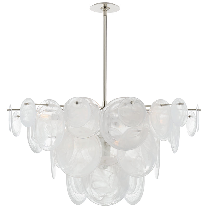 Visual Comfort Signature ARN 5450PN-WSG Nine Light Chandelier, Polished Nickel