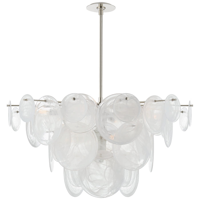 Visual Comfort Signature ARN 5450PN-WSG Nine Light Chandelier, Polished Nickel