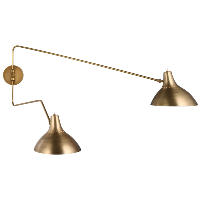 Visual Comfort Signature ARN 2072HAB Two Light Wall Sconce, Hand-Rubbed Antique Brass