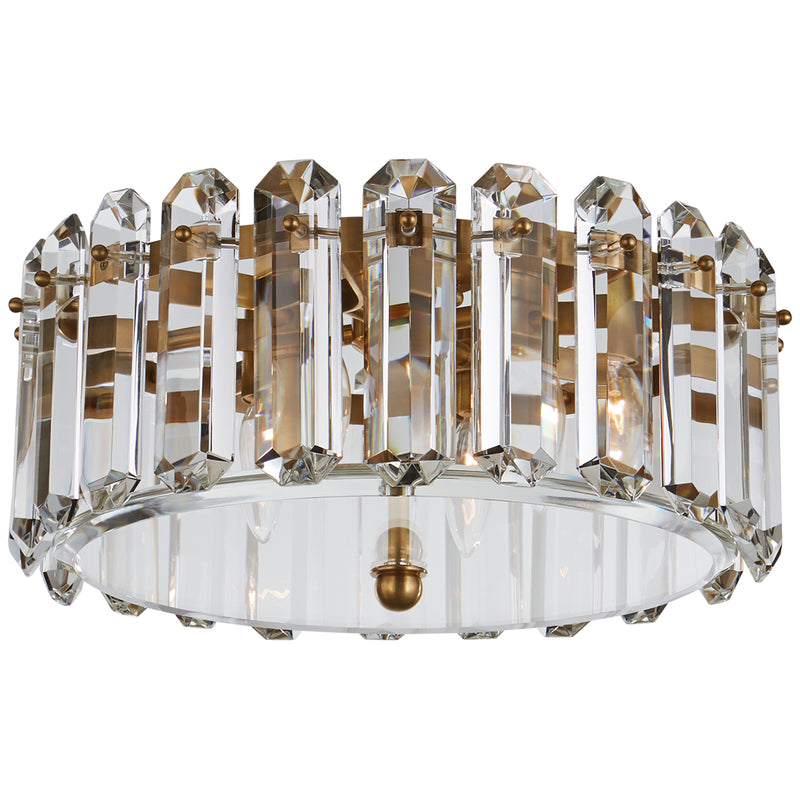 Visual Comfort Signature ARN 4125HAB Four Light Flush Mount, Hand-Rubbed Antique Brass