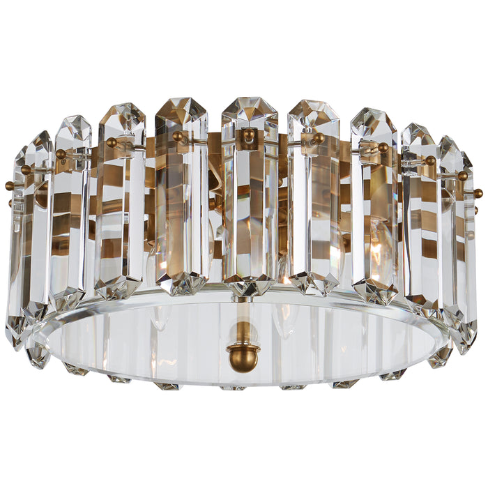 Visual Comfort Signature ARN 4125HAB Four Light Flush Mount, Hand-Rubbed Antique Brass