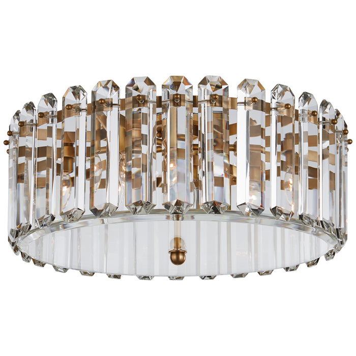 Visual Comfort Signature ARN 4126HAB Five Light Flush Mount, Hand-Rubbed Antique Brass