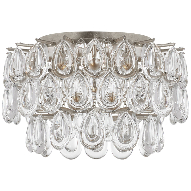 Visual Comfort Signature ARN 4170BSL-CG Three Light Flush Mount, Burnished Silver Leaf