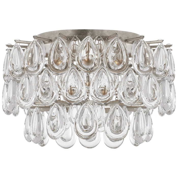 Visual Comfort Signature ARN 4170BSL-CG Three Light Flush Mount, Burnished Silver Leaf