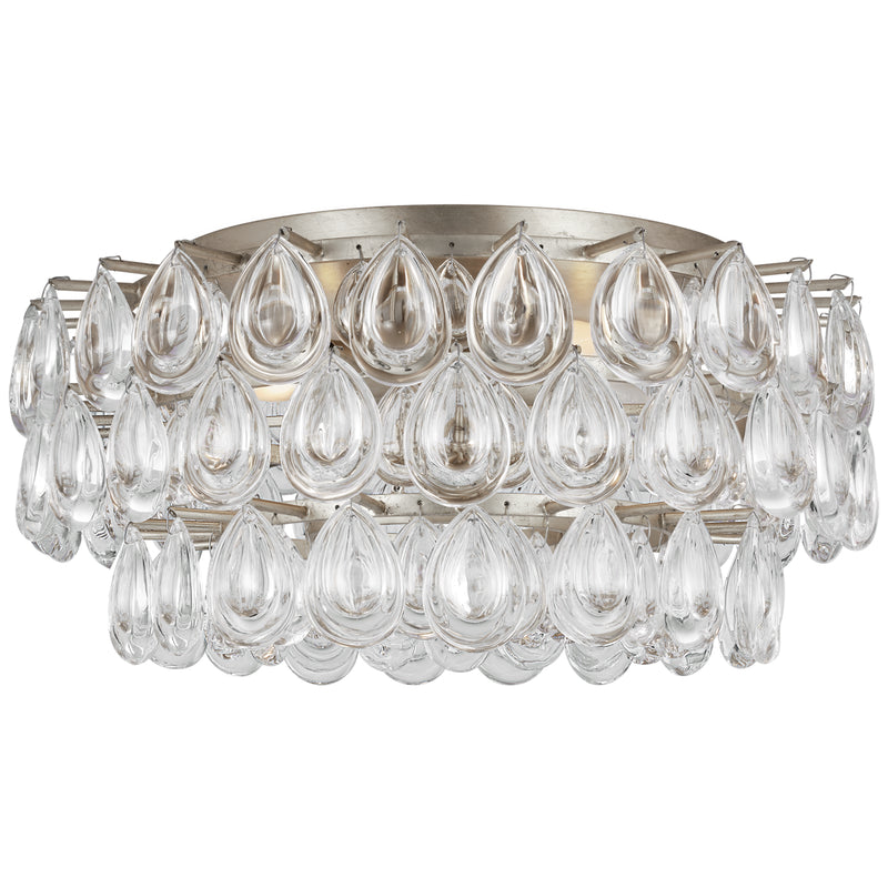 Visual Comfort Signature ARN 4171BSL-CG Four Light Flush Mount, Burnished Silver Leaf