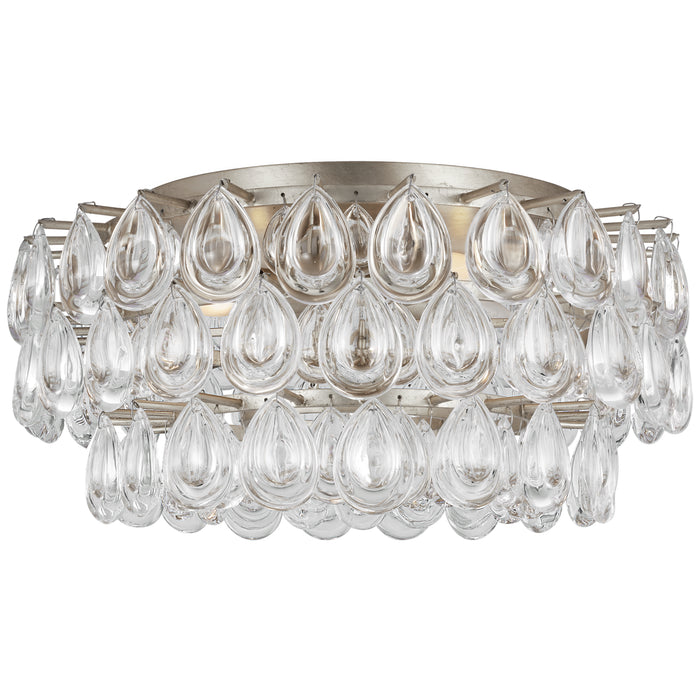 Visual Comfort Signature ARN 4171BSL-CG Four Light Flush Mount, Burnished Silver Leaf