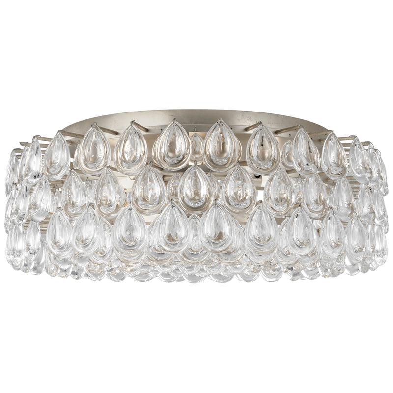 Visual Comfort Signature ARN 4172BSL-CG Six Light Flush Mount, Burnished Silver Leaf