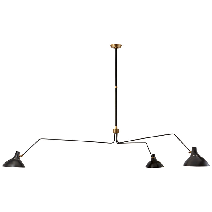 Visual Comfort Signature ARN 5007BLK Three Light Chandelier, Black
