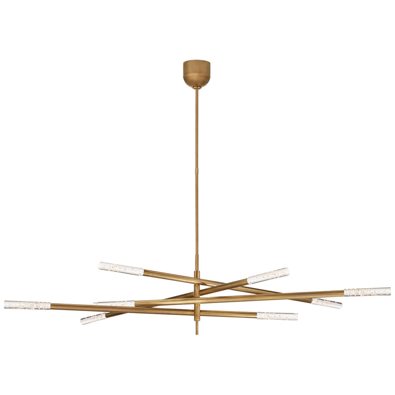 Visual Comfort Signature KW 5589AB-SG LED Chandelier, Antique-Burnished Brass