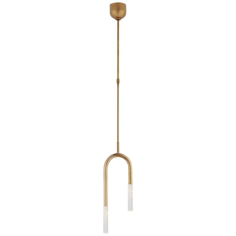 Visual Comfort Signature KW 5590AB-SG LED Pendant, Antique-Burnished Brass