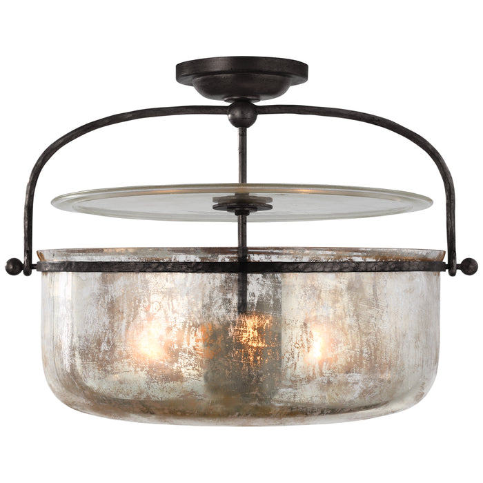 Visual Comfort Signature CHC 4270AI-MG Three Light Lantern, Aged Iron