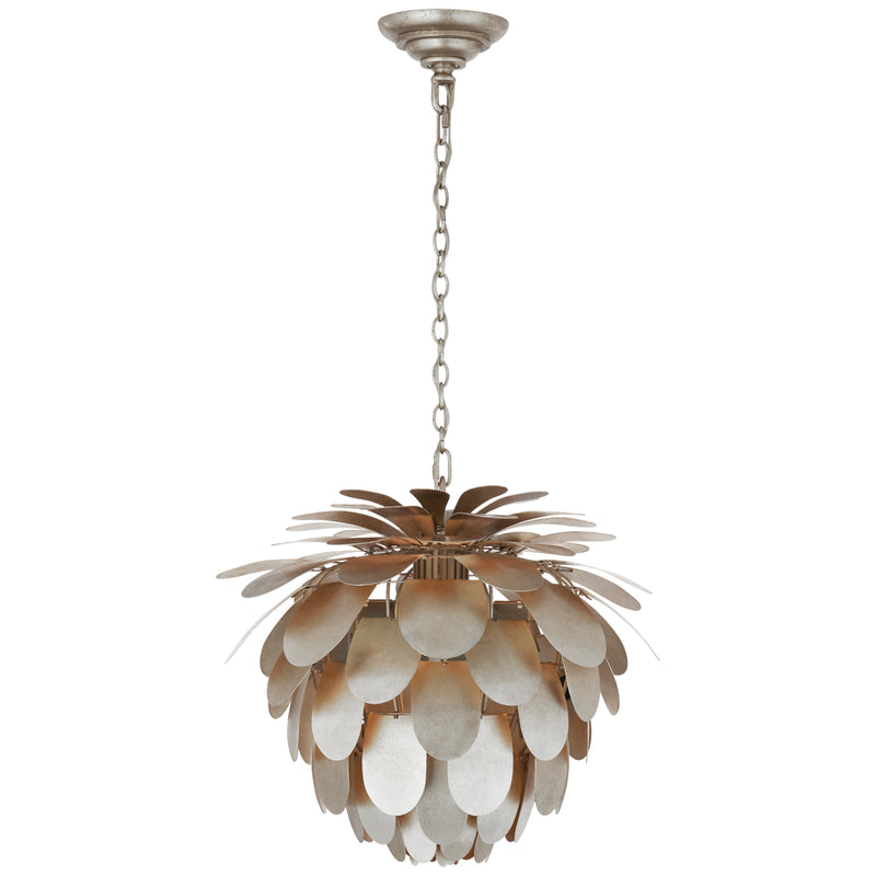 Visual Comfort Signature CHC 5163BSL One Light Chandelier, Burnished Silver Leaf