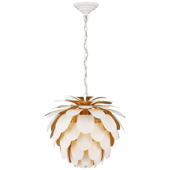 Visual Comfort Signature CHC 5163WHT/G One Light Chandelier, White and Gild
