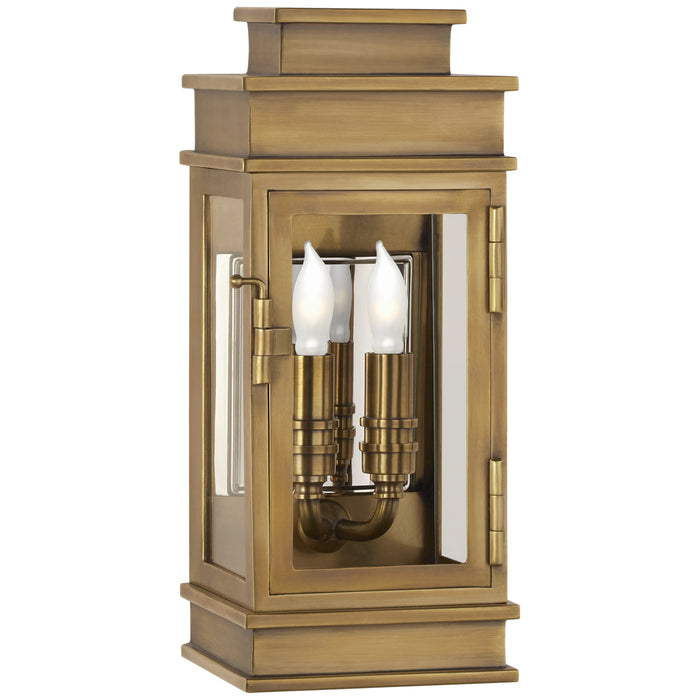 Visual Comfort Signature CHD 2907AB-CG Two Light Wall Lantern, Antique-Burnished Brass