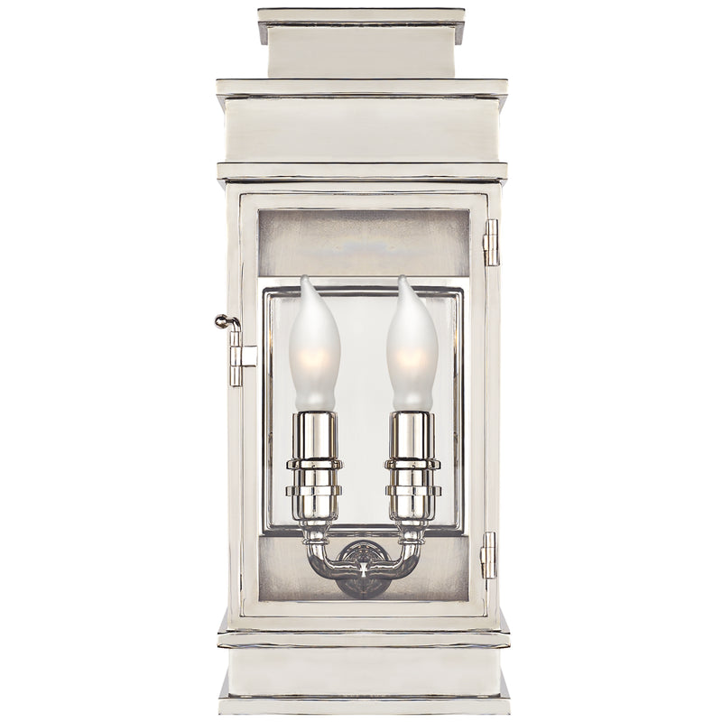 Visual Comfort Signature CHD 2907PN-CG Two Light Wall Lantern, Polished Nickel