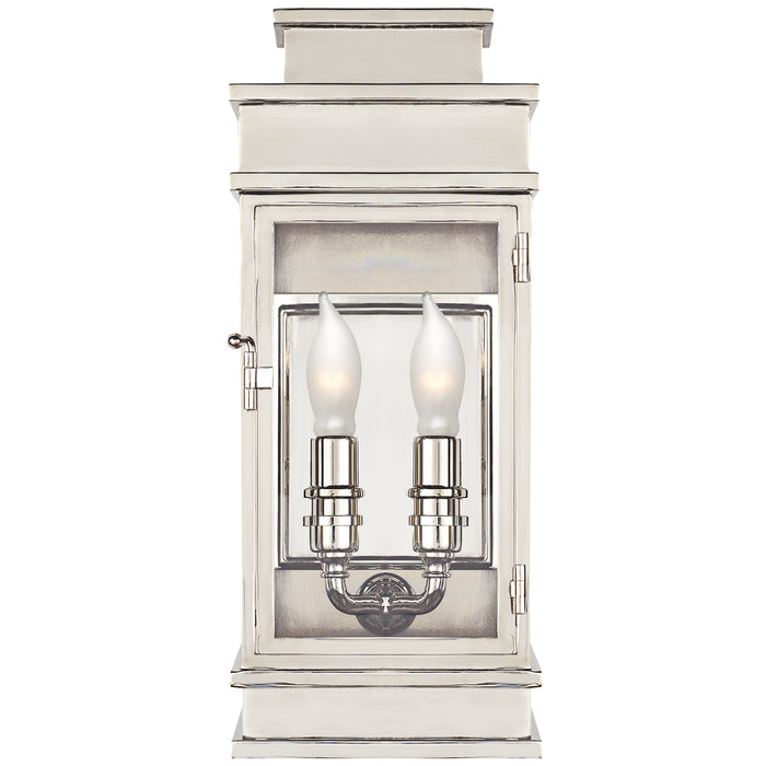 Visual Comfort Signature CHD 2907PN-CG Two Light Wall Lantern, Polished Nickel