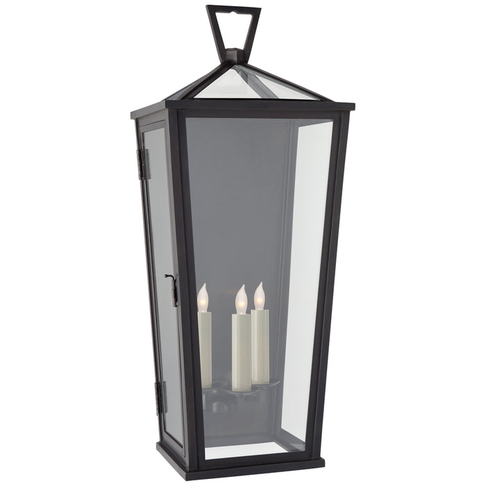 Visual Comfort Signature CHO 2792BZ-CG Three Light Wall Lantern, Bronze
